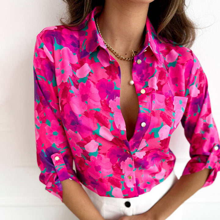 Grace - Floral Three-Quarter Blouse