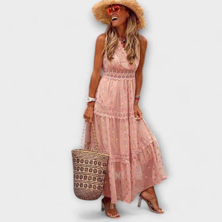 Sophia - Boho Lace Maxi Dress