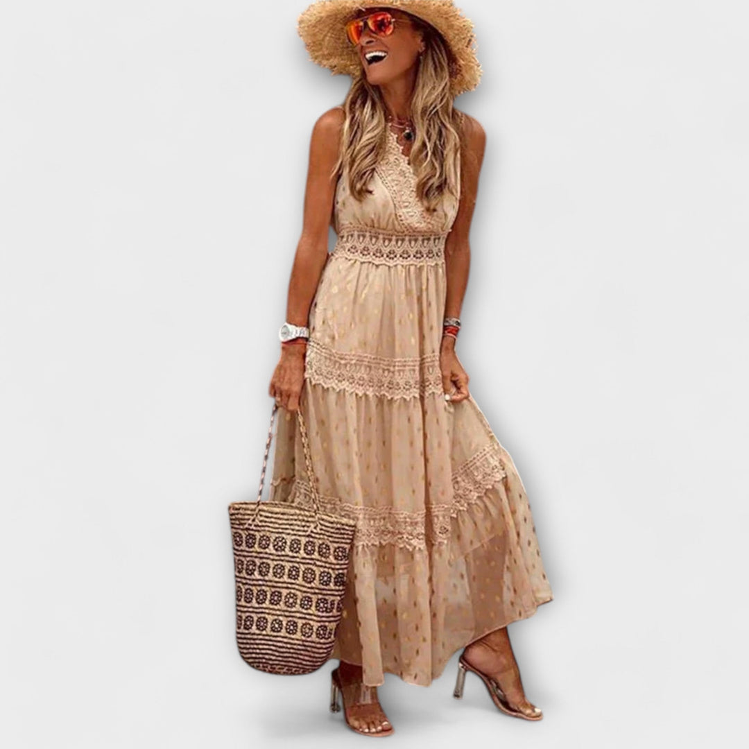 Sophia - Boho Lace Maxi Dress