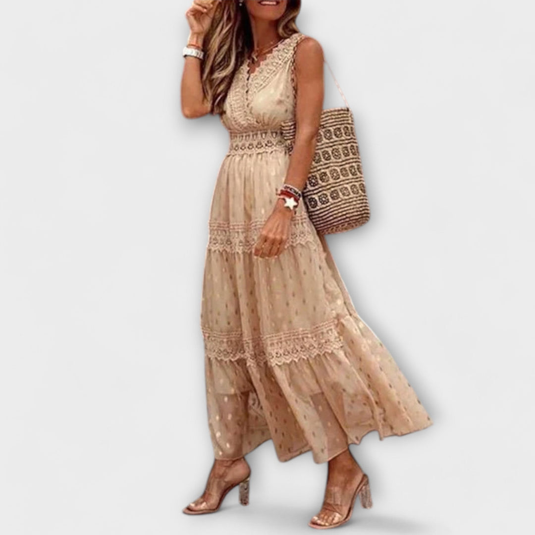Sophia - Boho Lace Maxi Dress