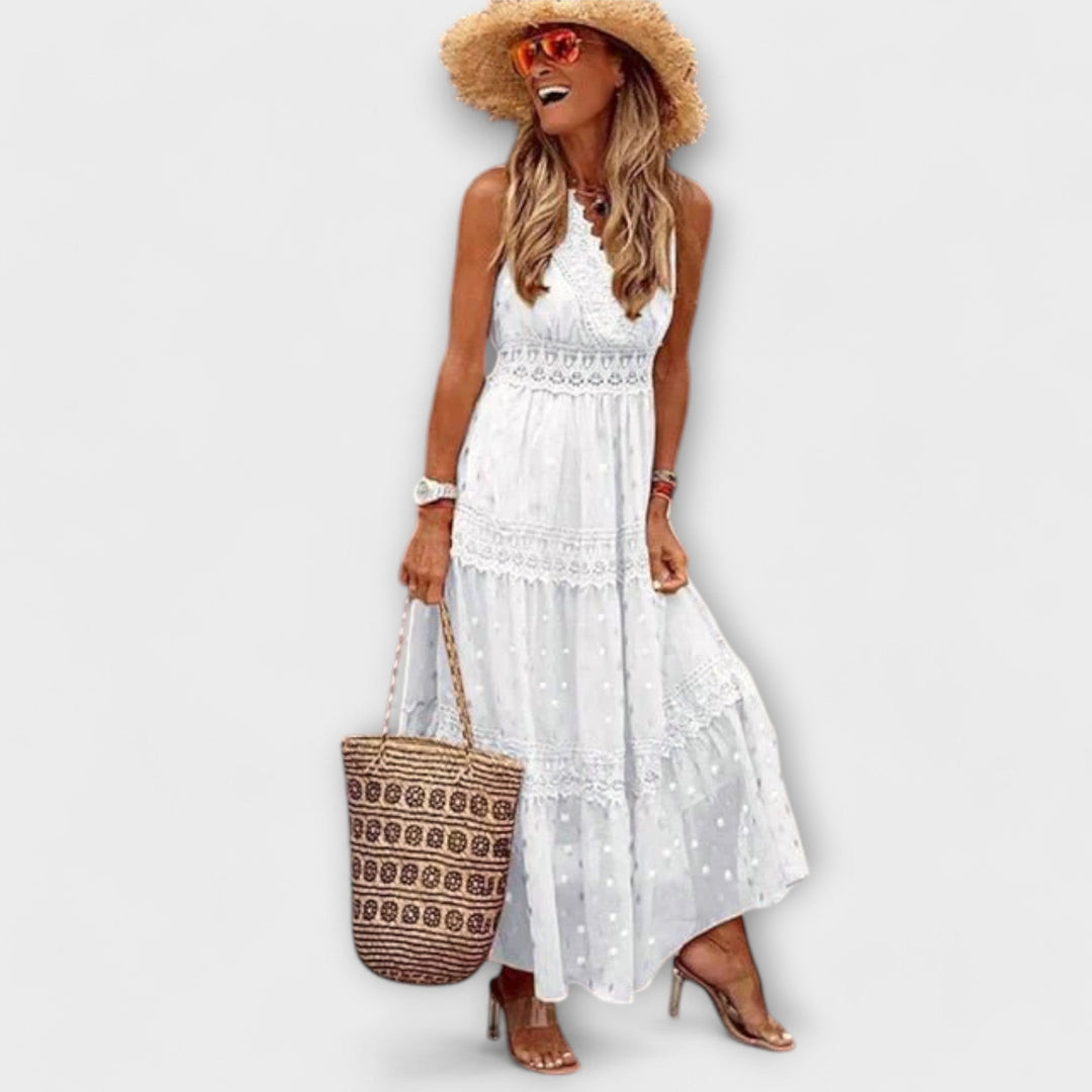 Sophia - Boho Lace Maxi Dress
