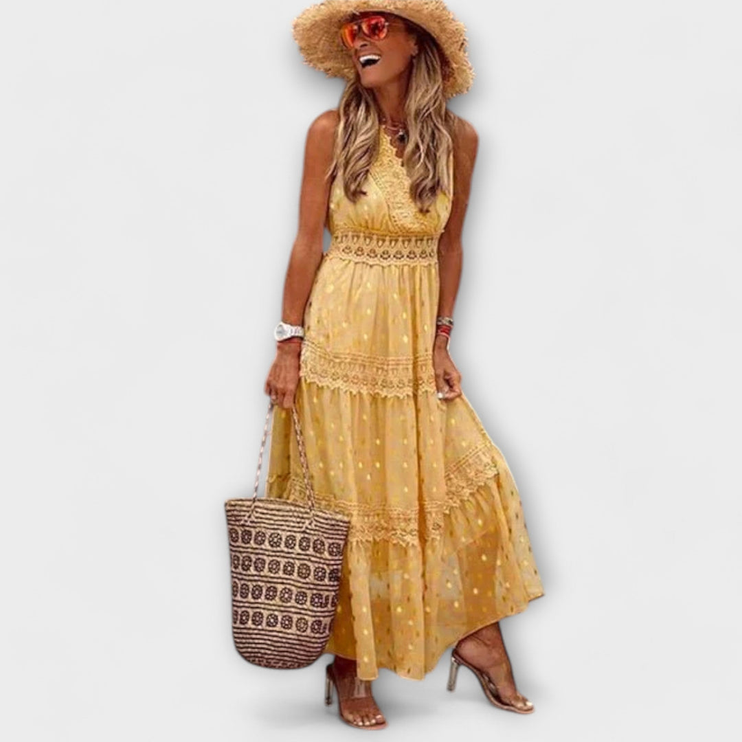 Sophia - Boho Lace Maxi Dress