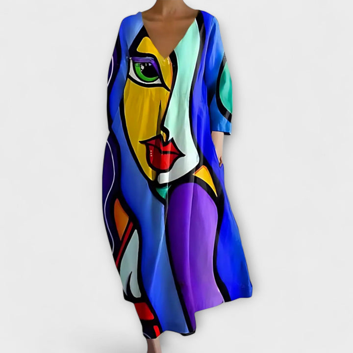 Fiona - Colorful V-Neck Maxi Dress