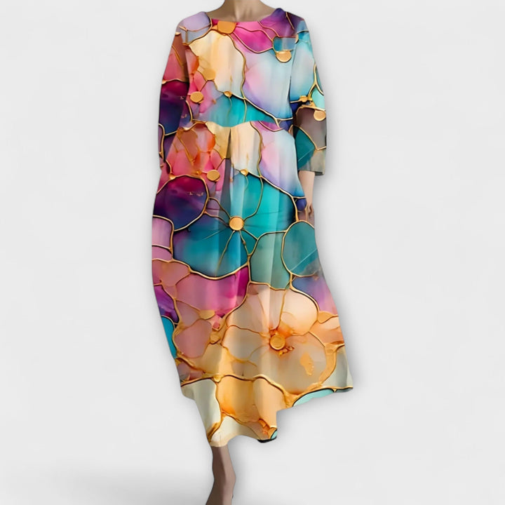 Fiona - Colorful V-Neck Maxi Dress